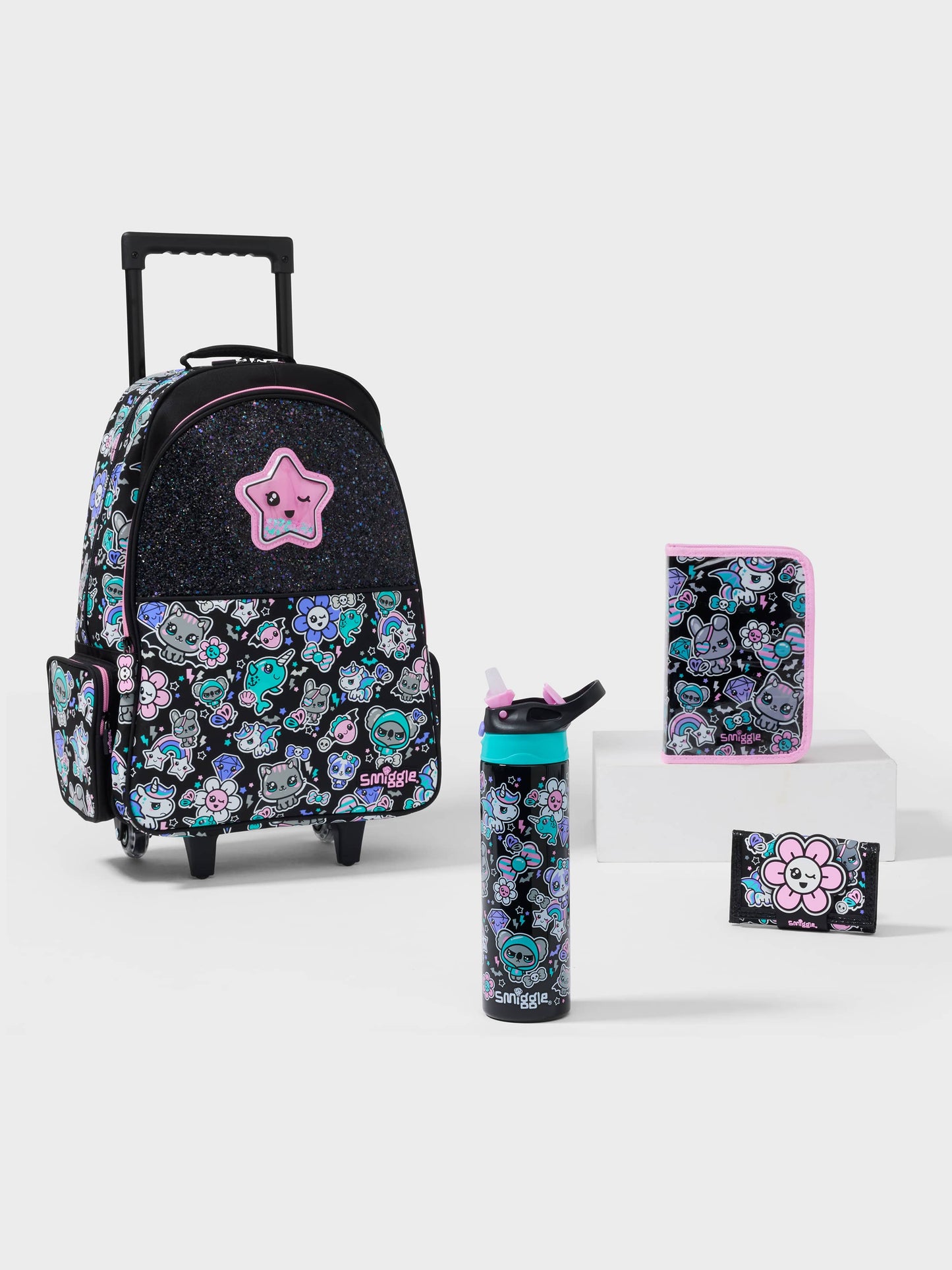 Smiggle - Trailblazer 4-Piece Trolley Bag and Set