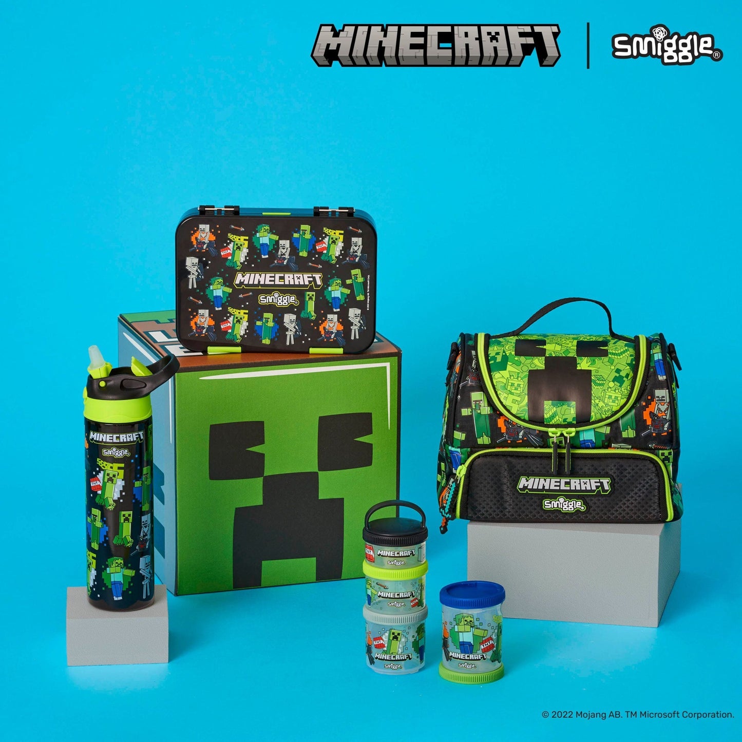 Smiggle - Minecraft Çift Katlı Askılı Beslenme Çantası