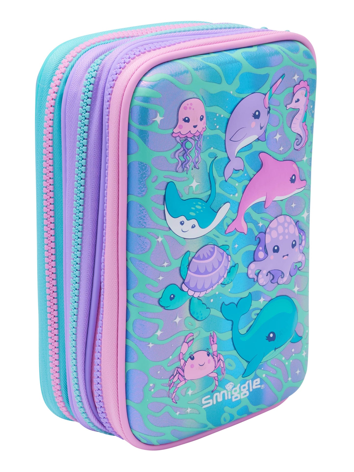 Smiggle - Dynamic 3-Compartment Hardtop Pencil Case