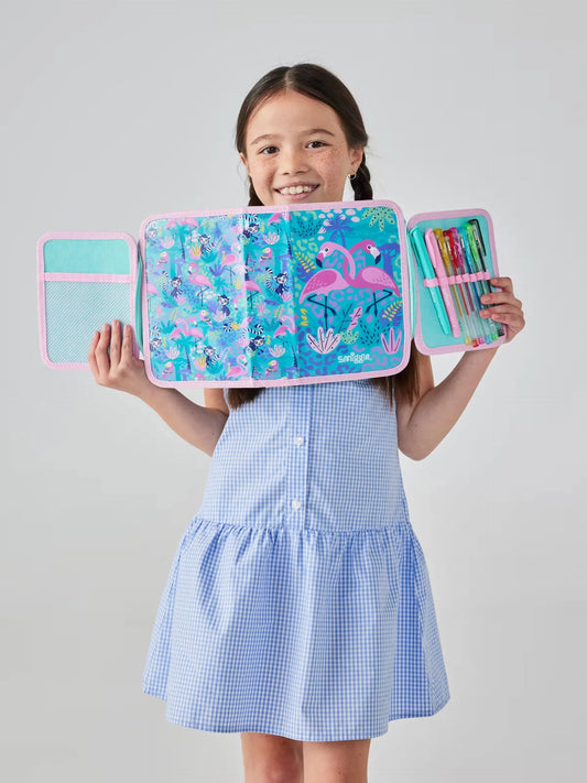 Smiggle - Wild Side Flamingo Pencil Case and Stationery Set