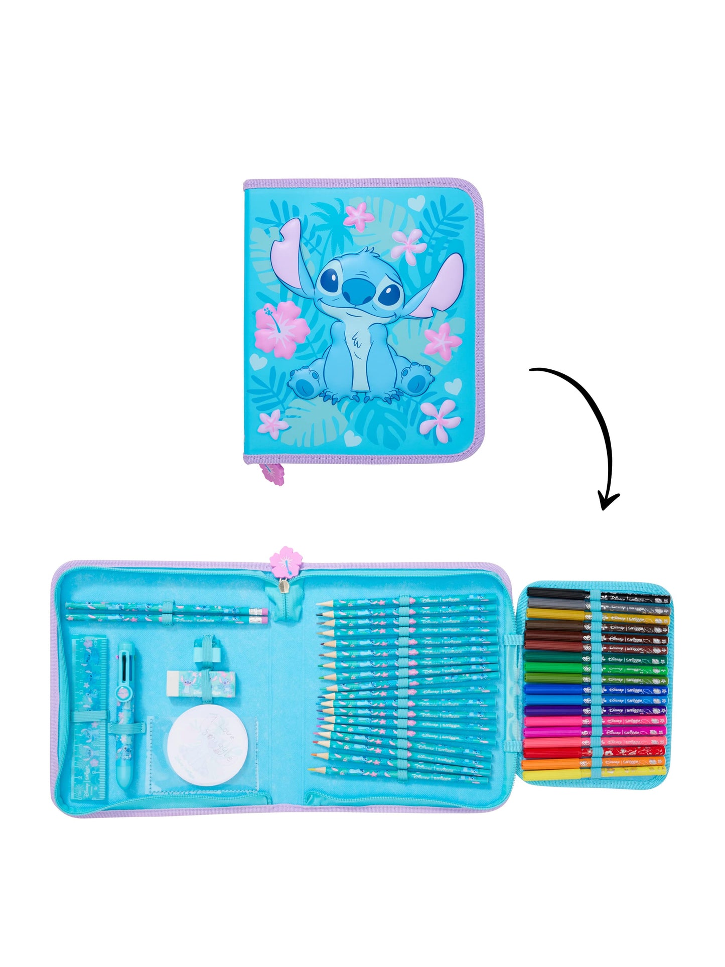Smiggle - Stitch Kırtasiye Seti ve Kalem Kutusu
