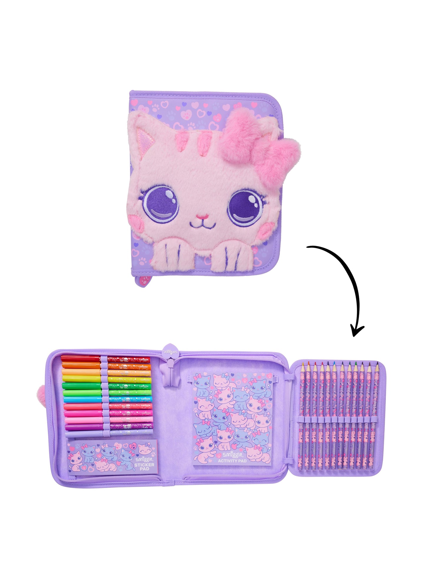Smiggle - Fluffy Kırtasiye Seti ve Kalem Kutusu