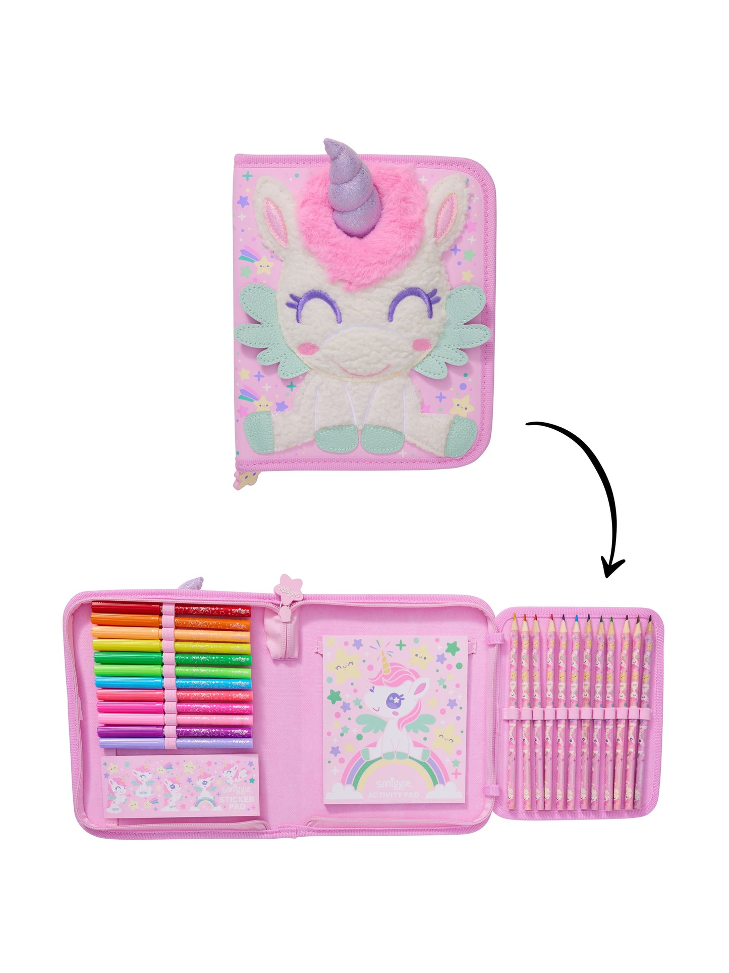 Smiggle - Fluffy Stationery Set and Pencil Case