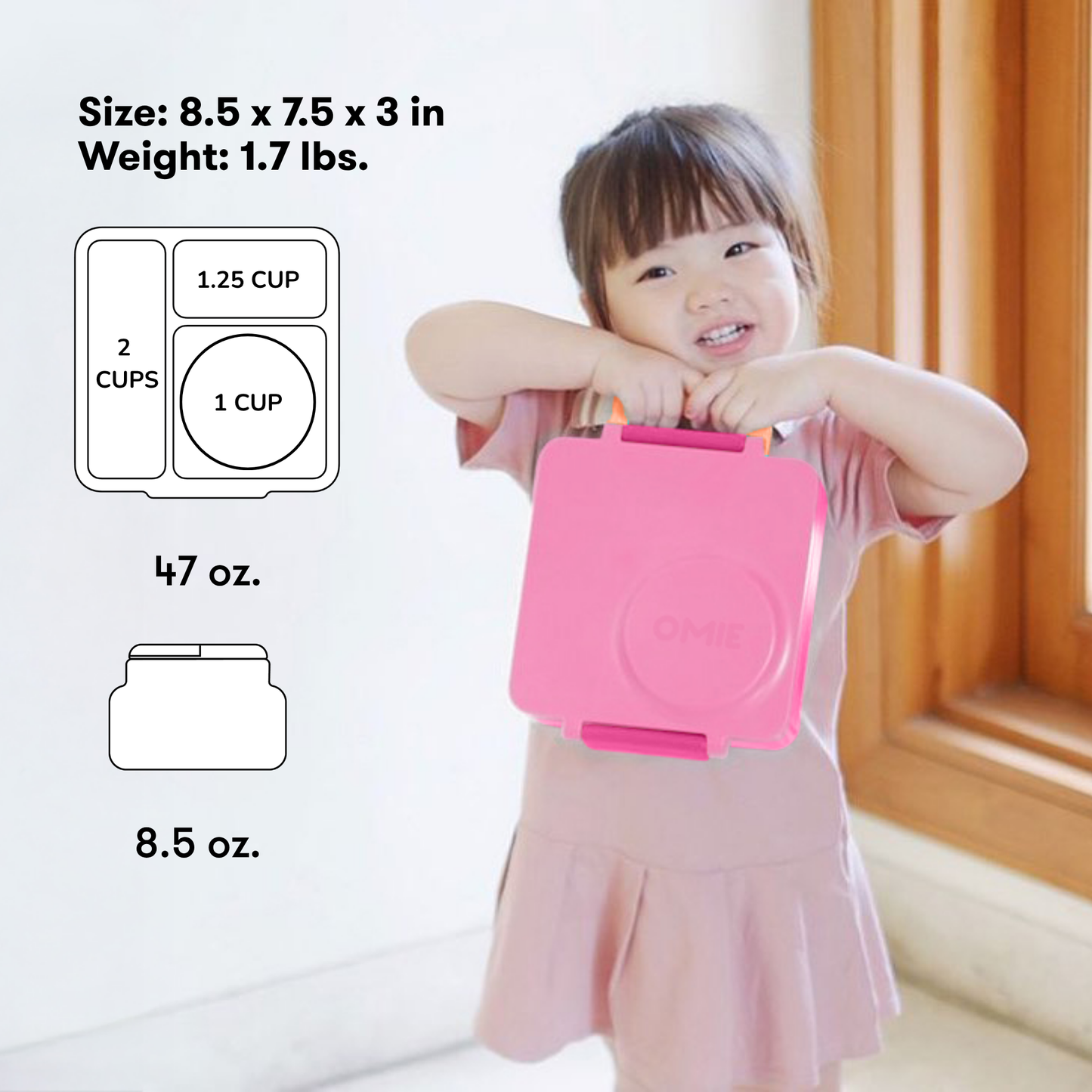 Omiebox - Insulated Fairy Pink Bento Lunch Box