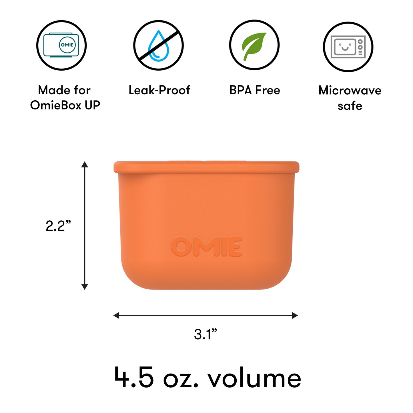 Omiebox - UP Bento Box Inner Divider Containers, Set of 2, Blue/Orange