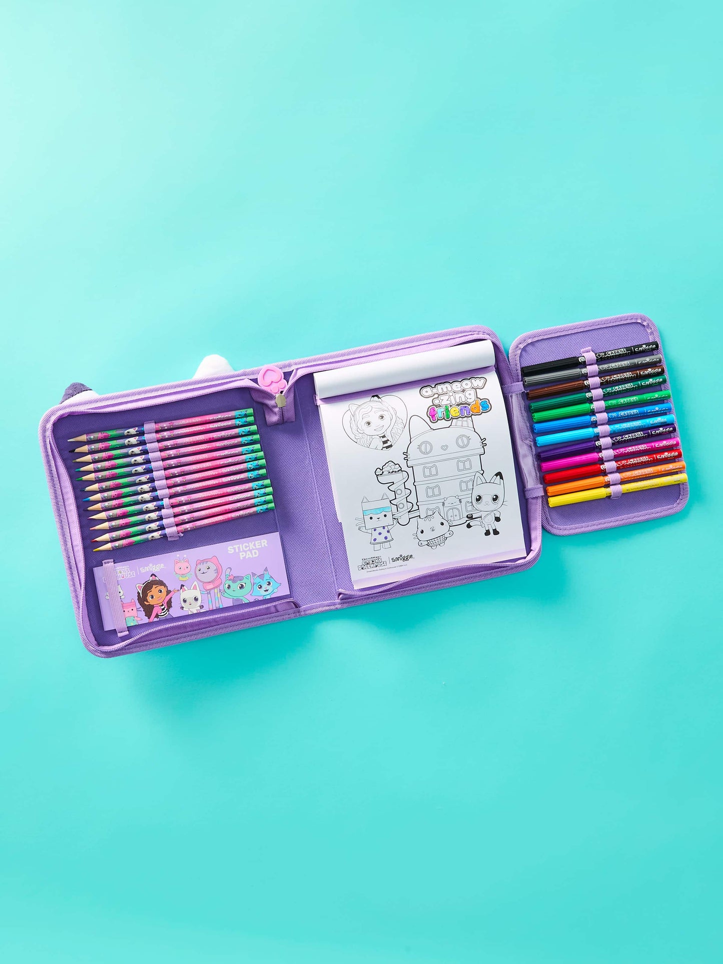 Smiggle - Gabbys Dollhouse Pencil Case and Stationery Set