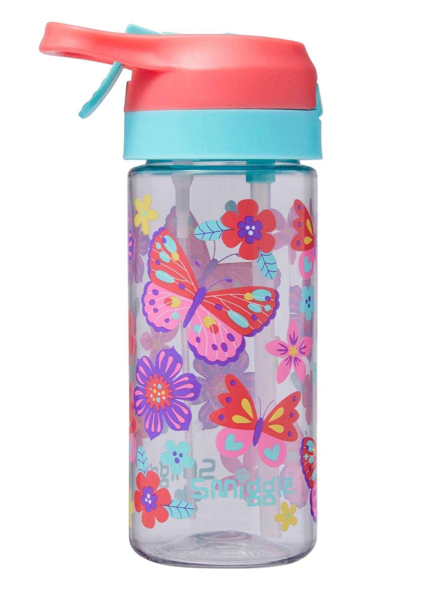 Smiggle - Hali Junior Automatic Water Spray Bottle with Straw, 440ml