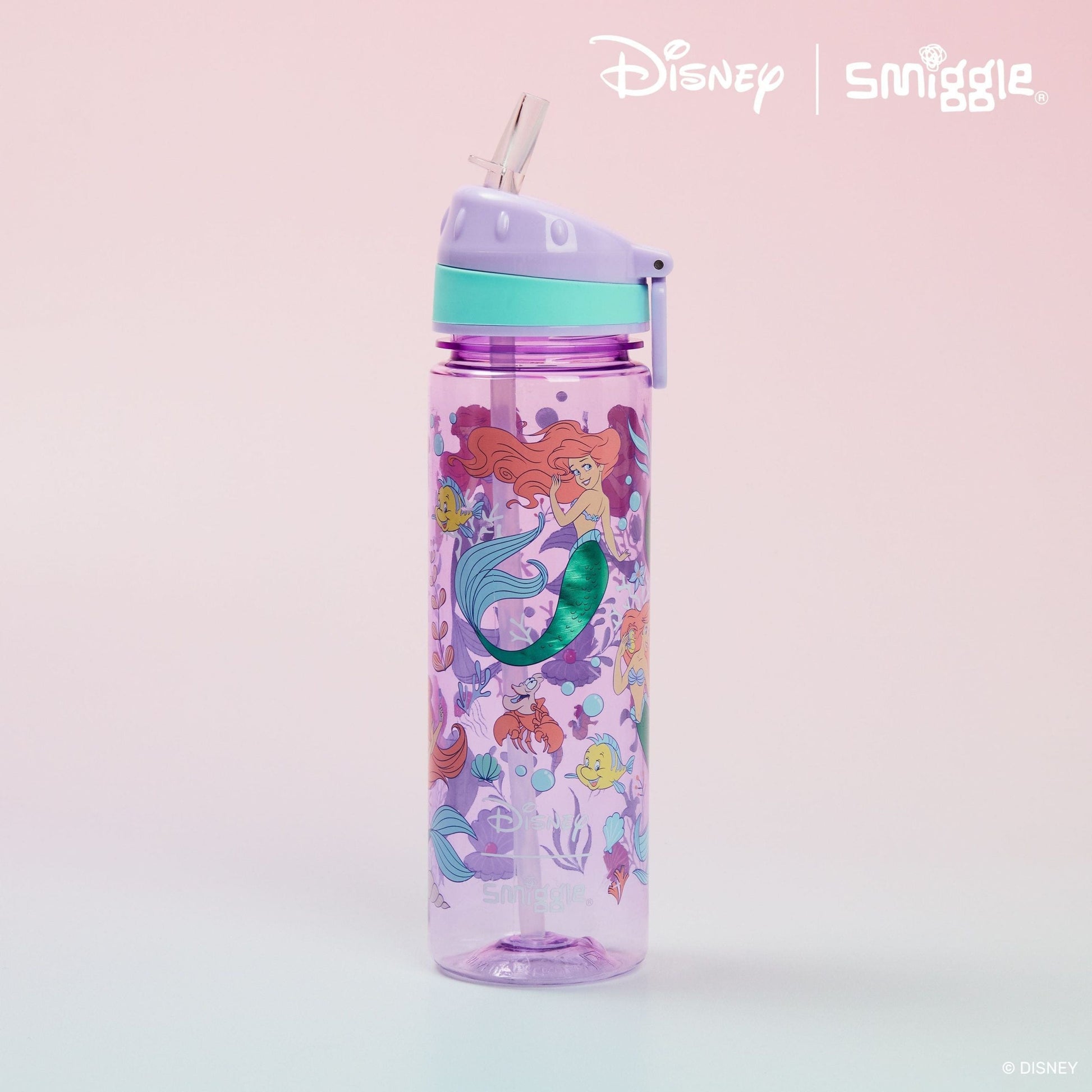 Smiggle - Disney Prenses Pipetli 650ML BPA İçermeyen Suluk