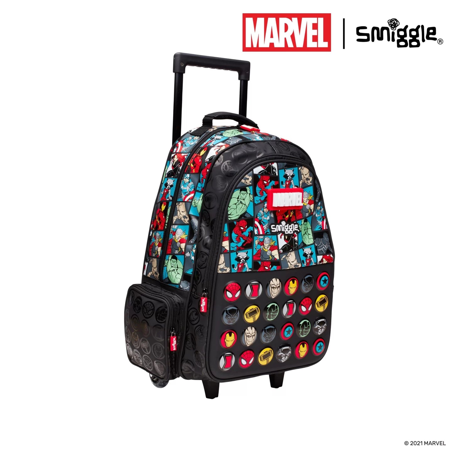 Smiggle - Marvel Light-Up Wheeled Trolley Bag