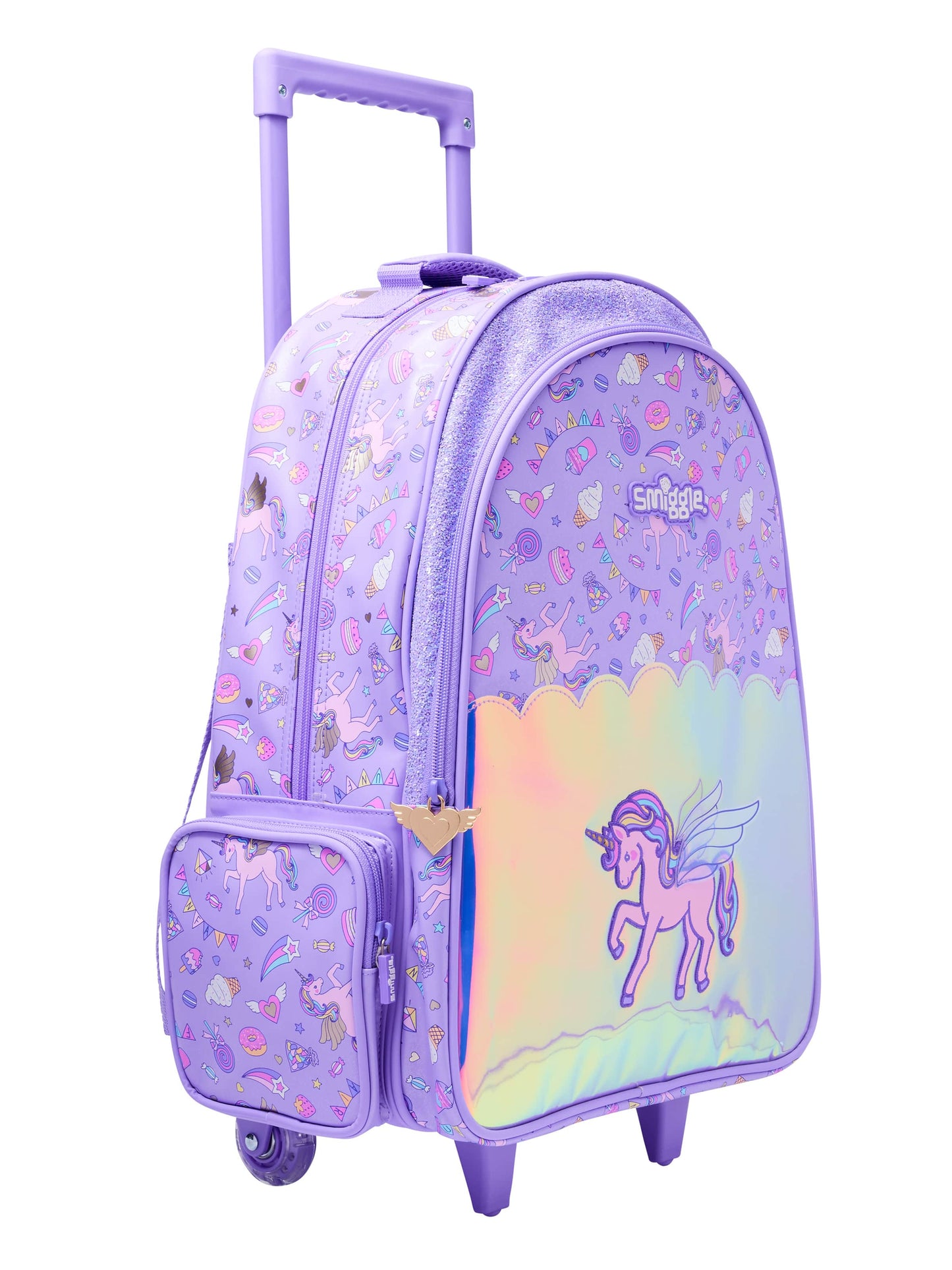 Smiggle - Fun Fair Light-Up Wheeled Trolley Bag