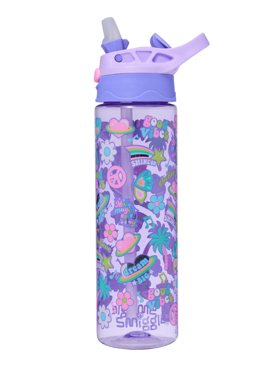 Smiggle - All Stars 650 ML Water Bottle with Straw