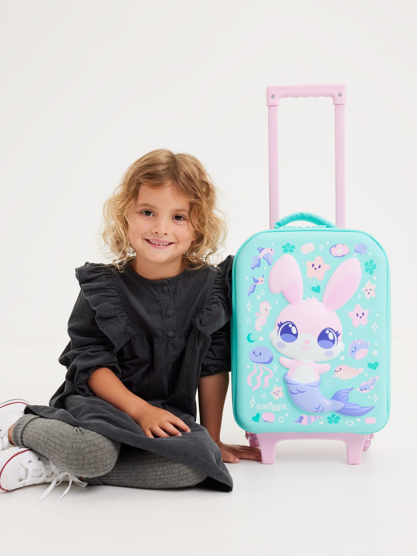 Smiggle - Curious Işıklı Tekerlekli Çekçekli Çanta