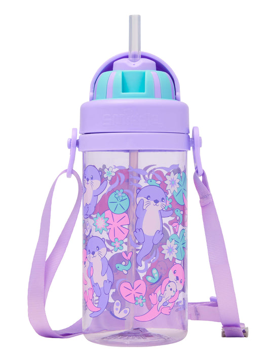 Smiggle - Out &amp; About 400ml Hanging Water Bottle with Straw