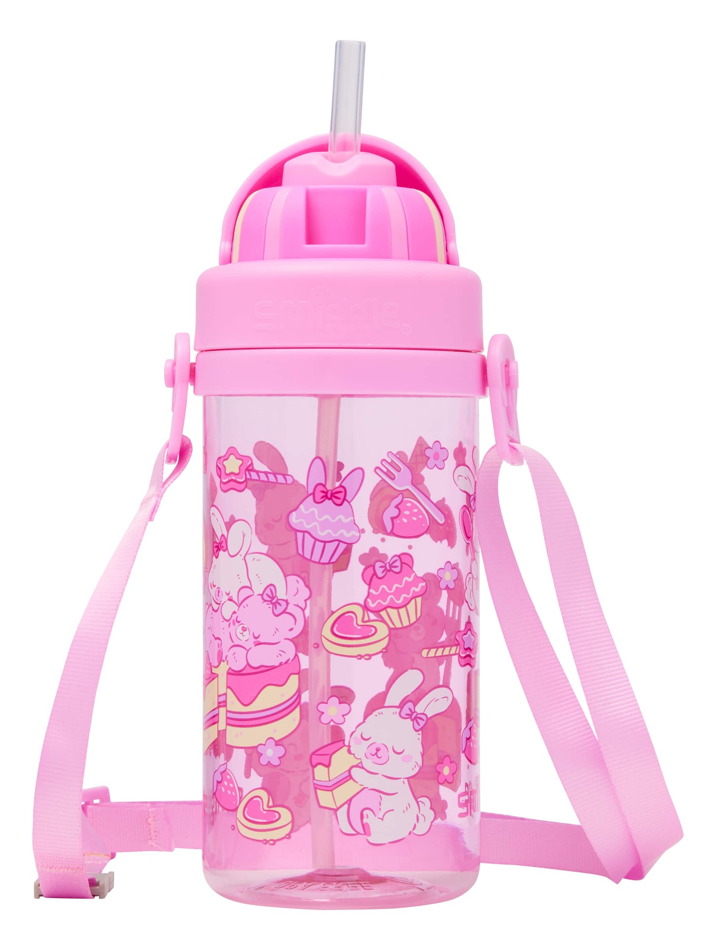 Smiggle - Out &amp; About 400ml Hanging Water Bottle with Straw