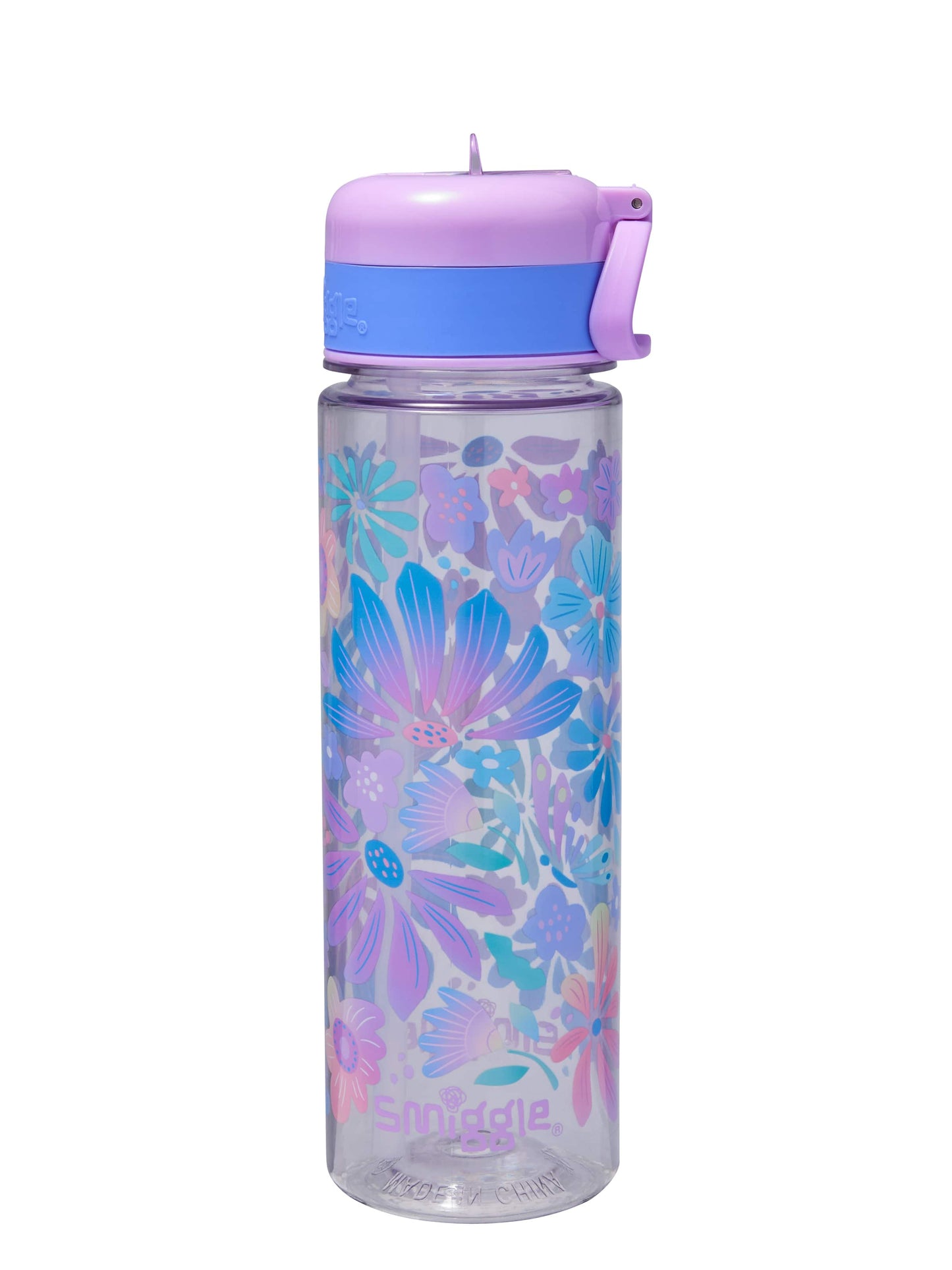 Smiggle - Bloom 650 ML Water Bottle with Straw