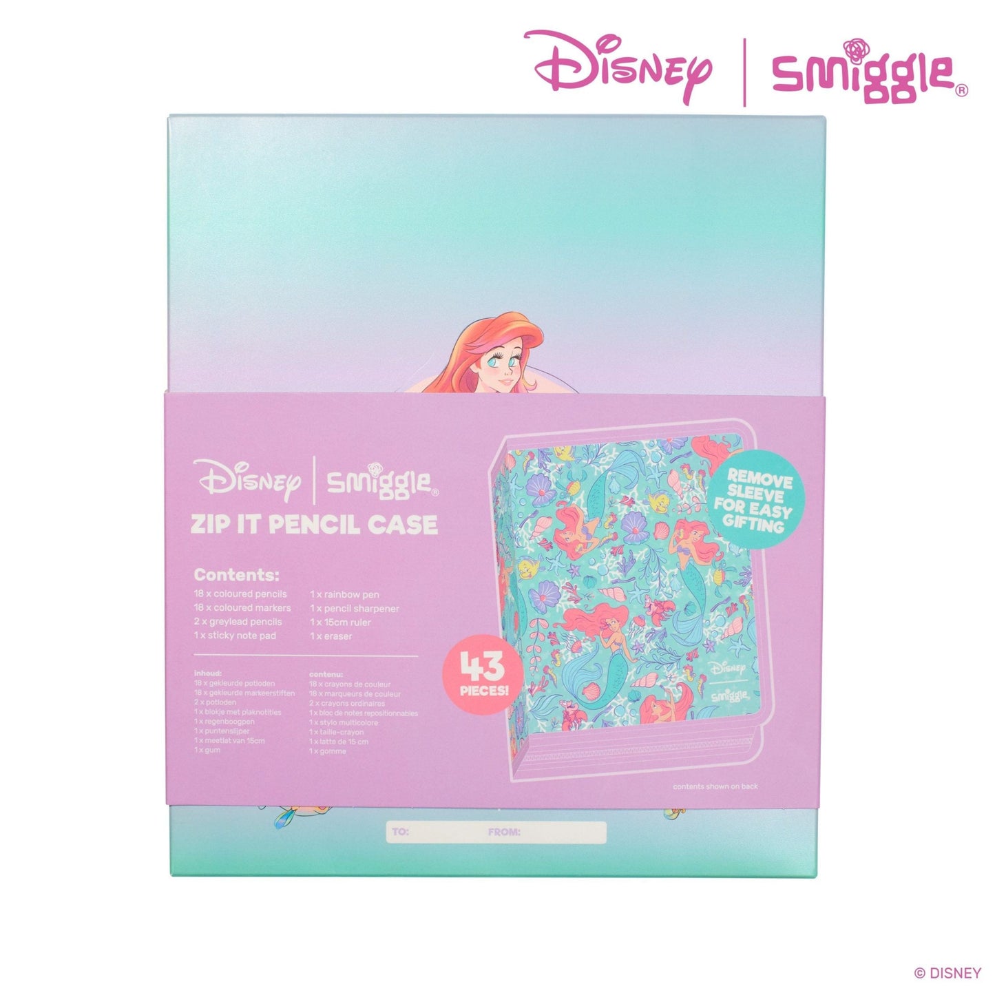 Smiggle - Disney Princess Pencil Case and Paints Stationery Set Kit