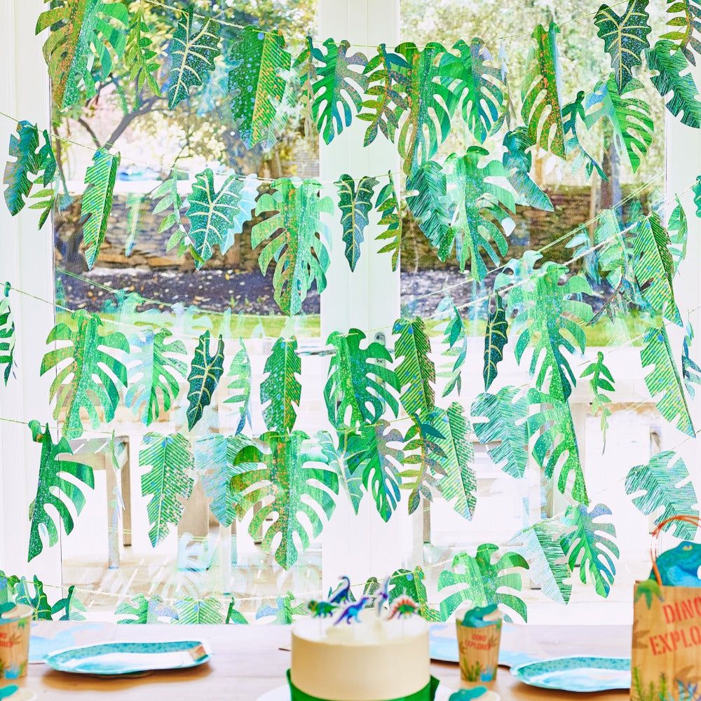 Party Pieces - Explorer Dino Leaf Pattern Hanging Decorations