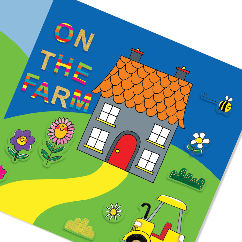 Rachel Ellen - On The Farm Sticker Scene Coloring and Activity Book