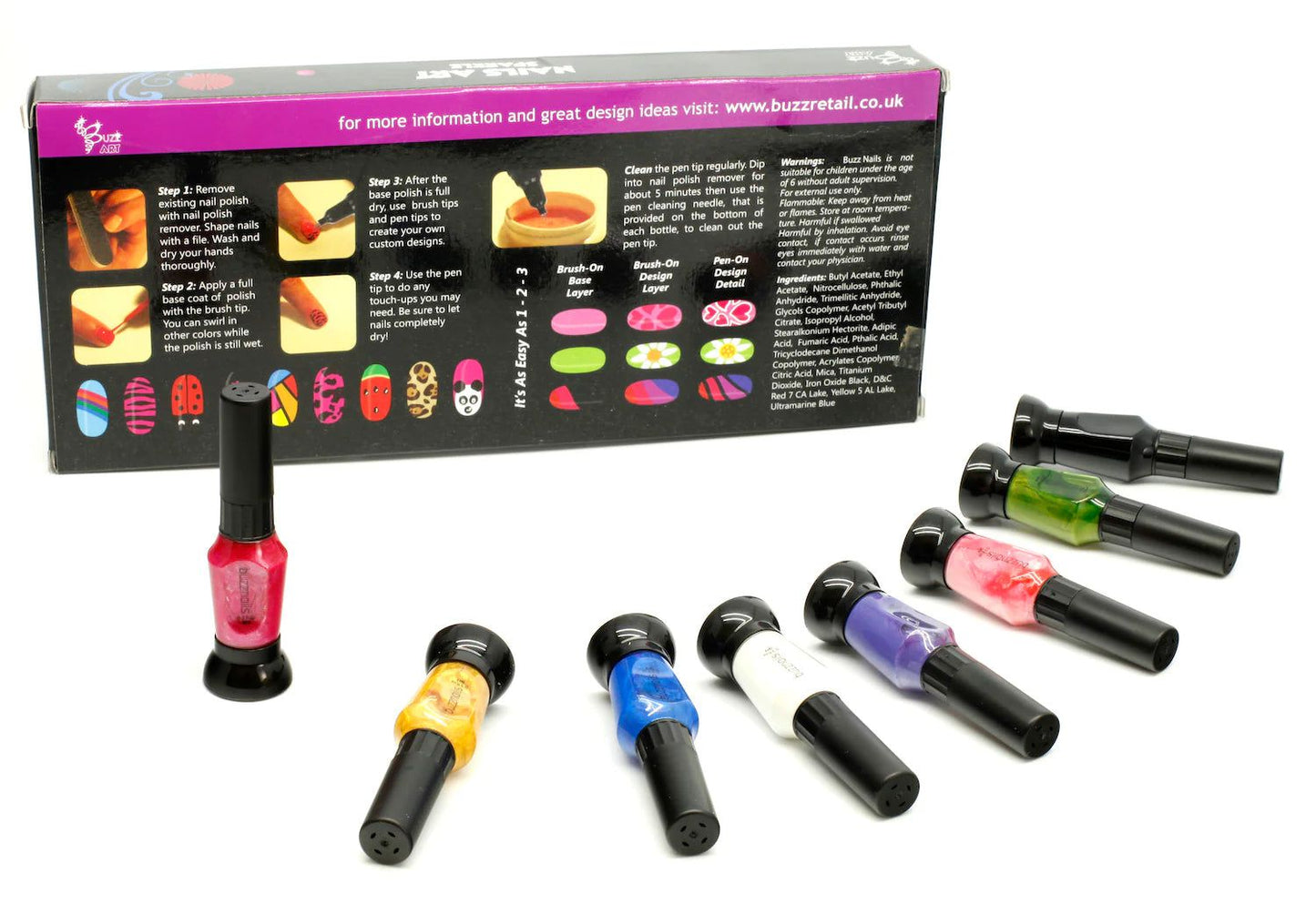 Buzz Art - Sparkle Nail Painting Design Set for Kids