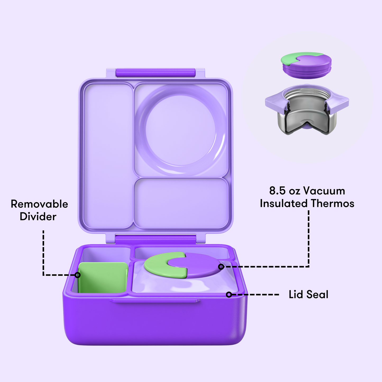 Omiebox - Insulated Lilac Purple Bento Lunch Box