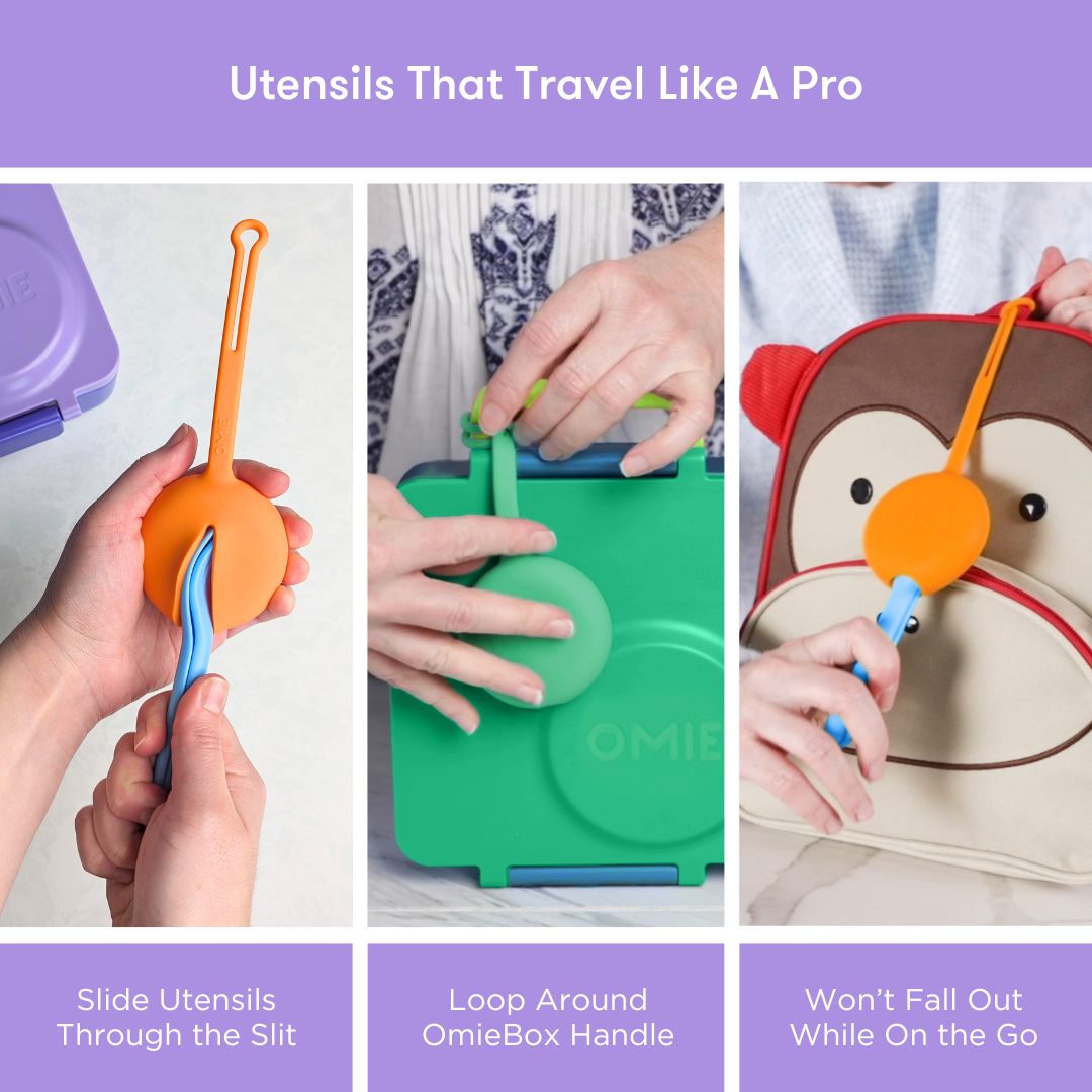 Omiebox - OmiePod Lilac Silicone Fork and Spoon Set