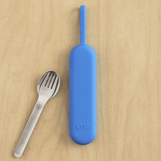 Omiebox - OmiePod UP Azure Silicone Fork and Spoon Set