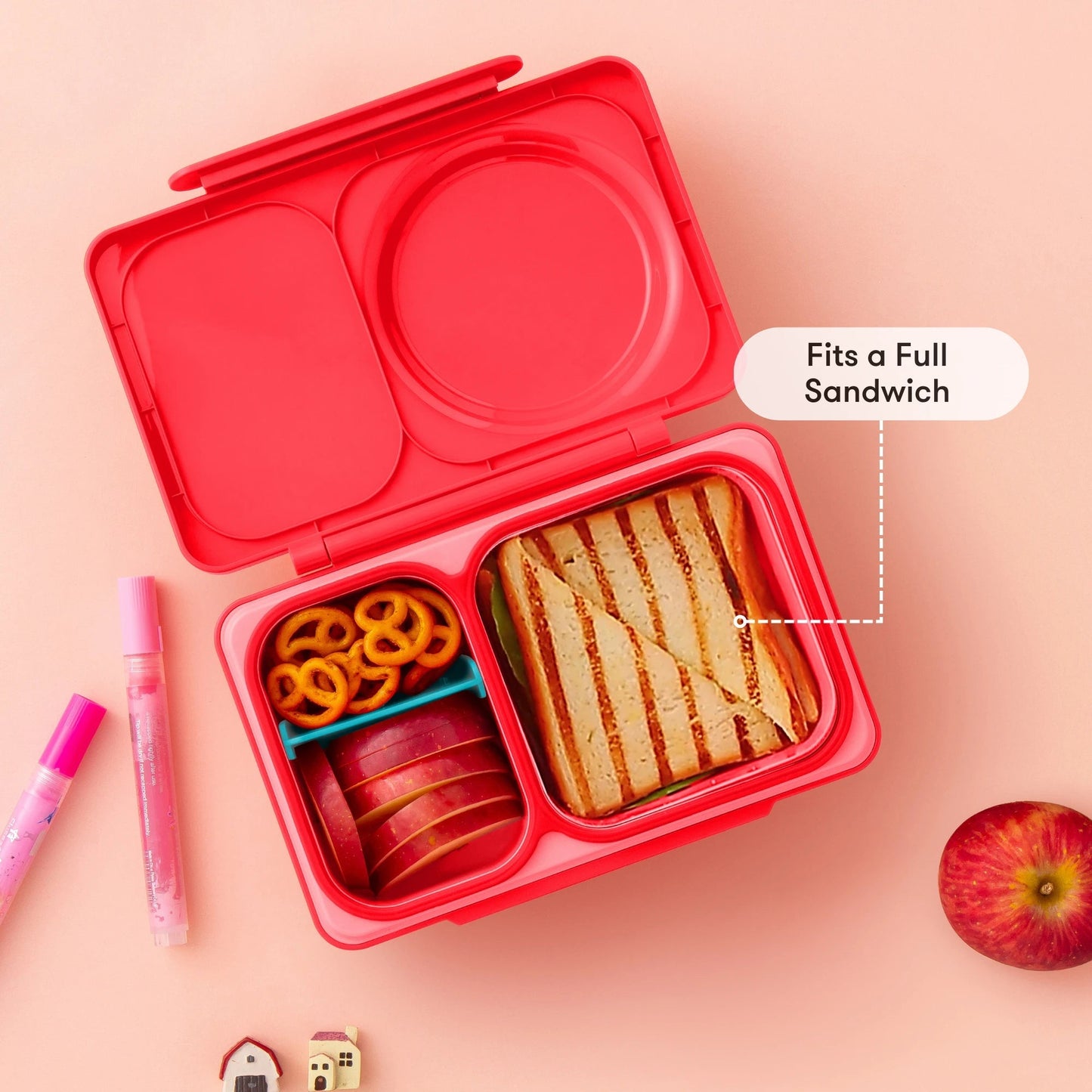 Omiebox - UP Thermally Insulated 2nd Generation Cherry Pink Bento Lunch Box