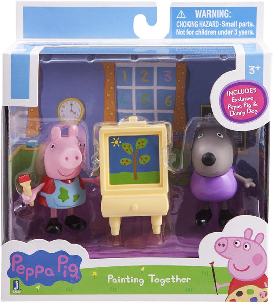 Peppa Pig - Peppa & Danny Köpek Resim Yapıyor Figür Oyuncak Seti