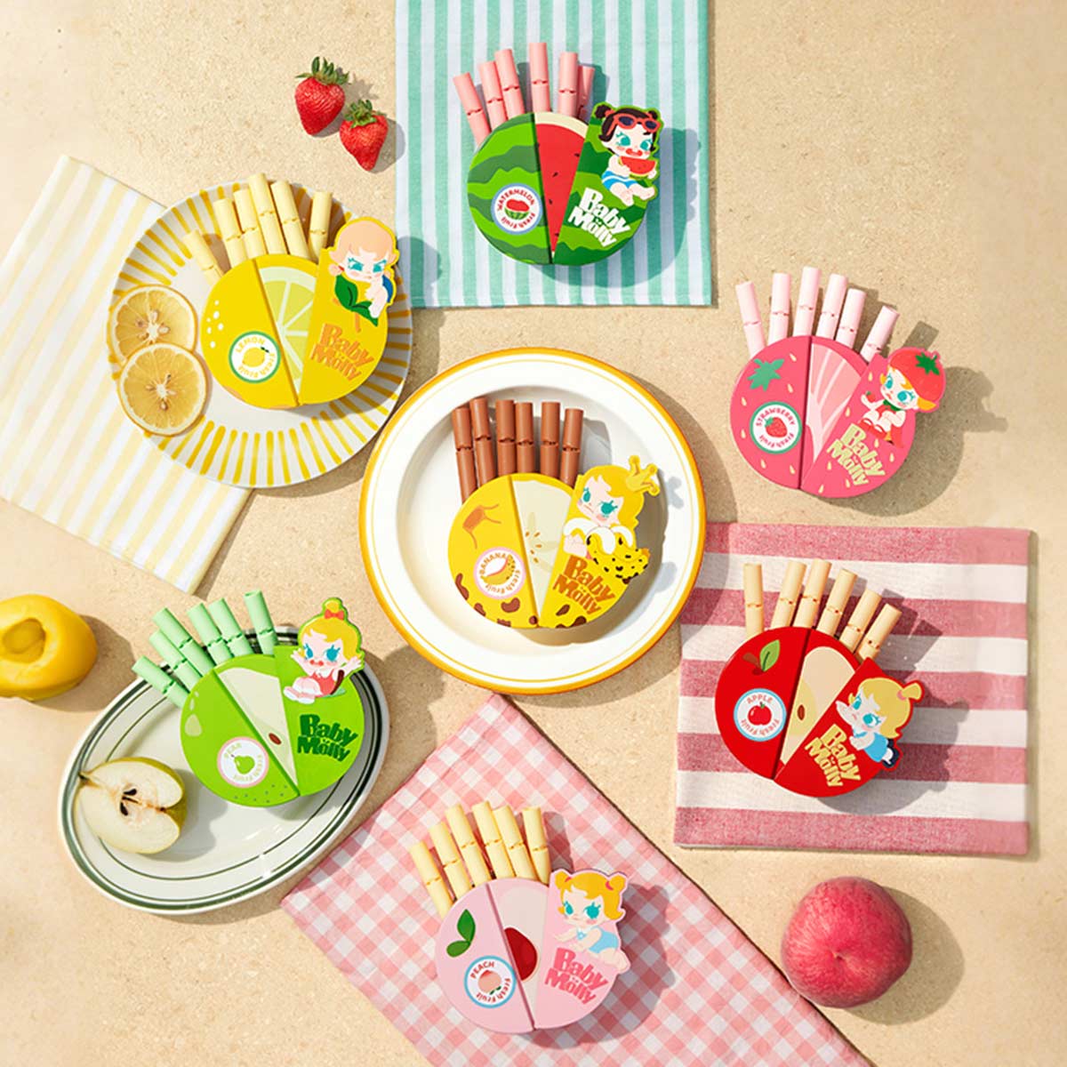 Pop Mart - Original Baby Molly Fruit Flavor Series Magnetic Lock Storage Box Set