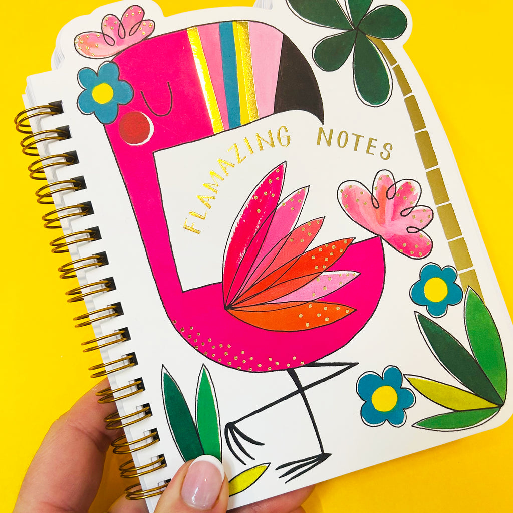 Rachel Ellen - Flamingo-Shaped Wire-Bound Notebook