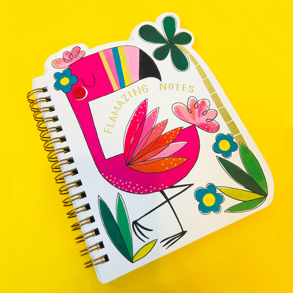 Rachel Ellen - Flamingo-Shaped Wire-Bound Notebook