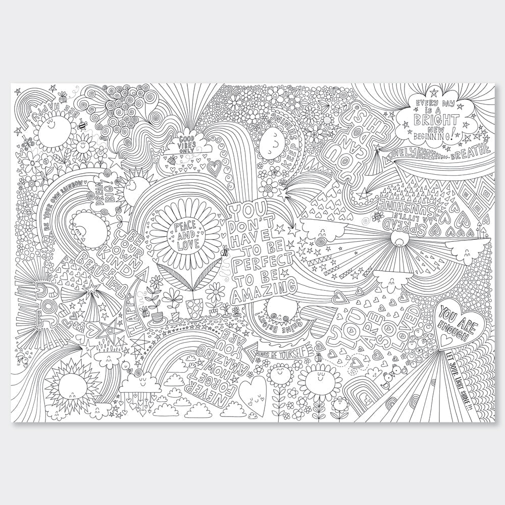 Rachel Ellen - Positive Vibes Giant Coloring Posters