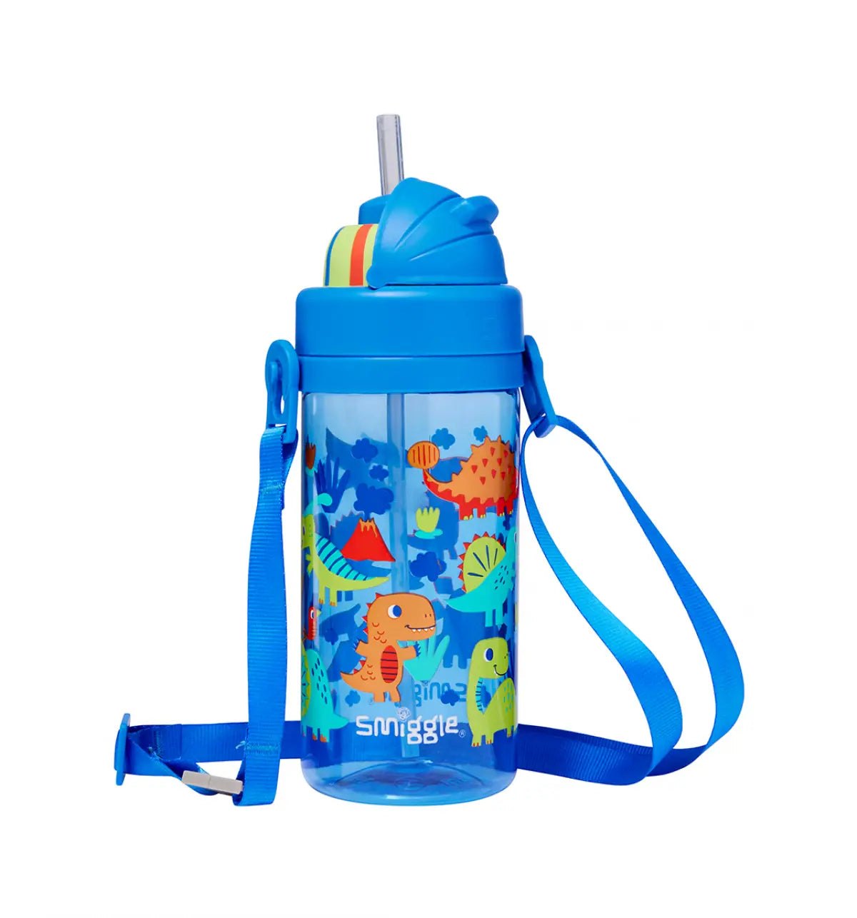 Smiggle - Glide Teeny Tiny Dinossi Tasarımı 400 ML BPAsız Gizli Pipetli Suluk