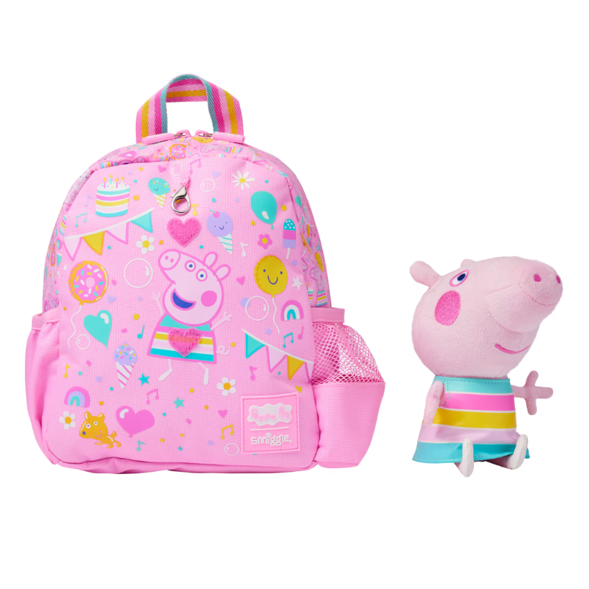 Smiggle - Peppa Pig Preschool School Backpack with Removable Toys