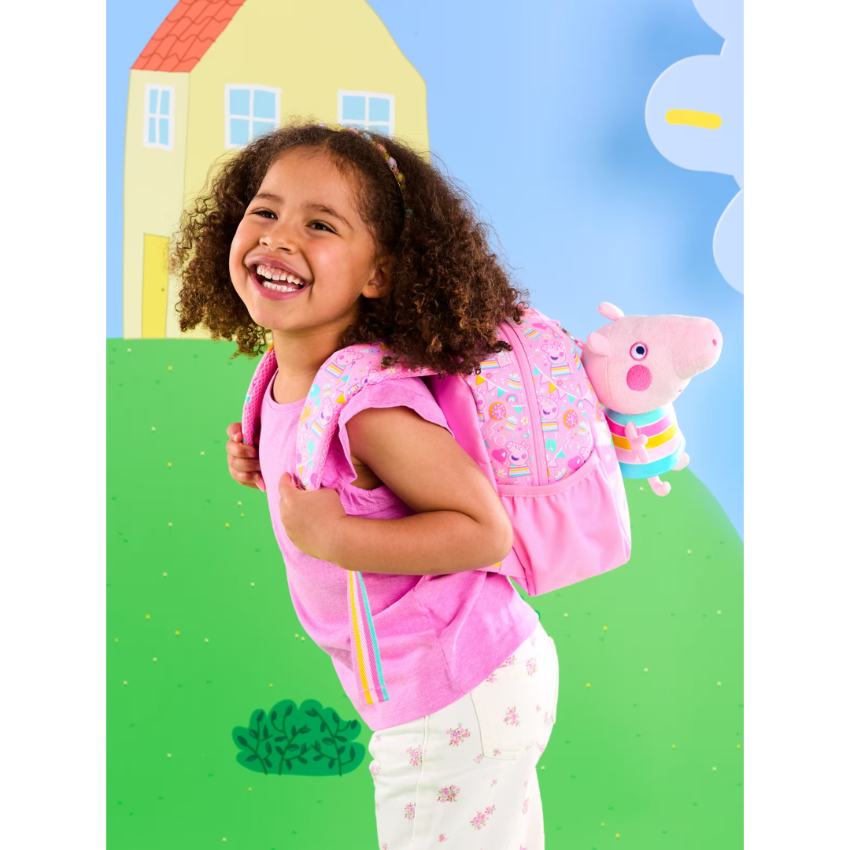 Smiggle - Peppa Pig Preschool School Backpack with Removable Toys