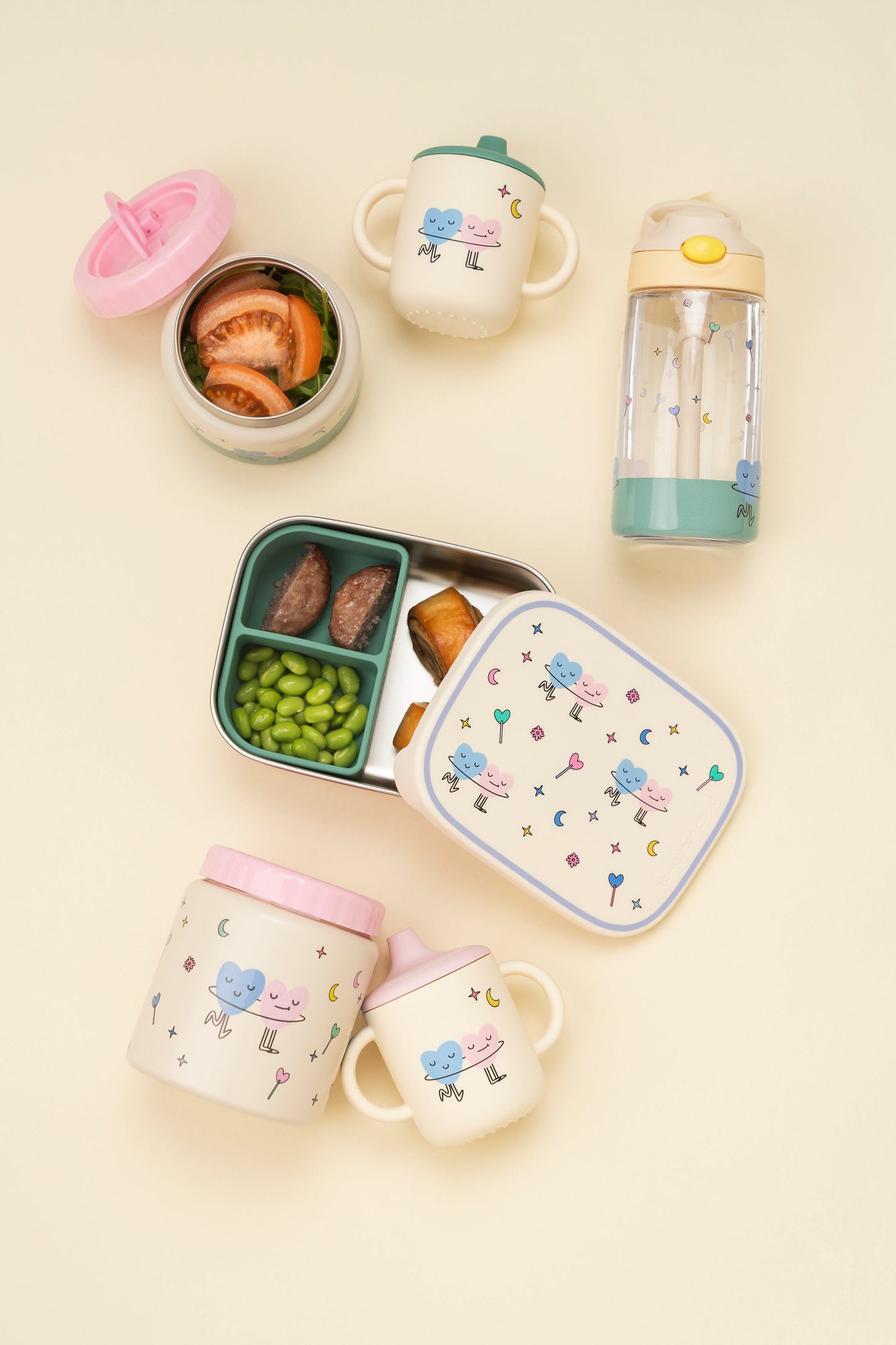 The Cotton Cloud - Dancing Hearts 480ML Tritan Gizli Pipetli Suluk